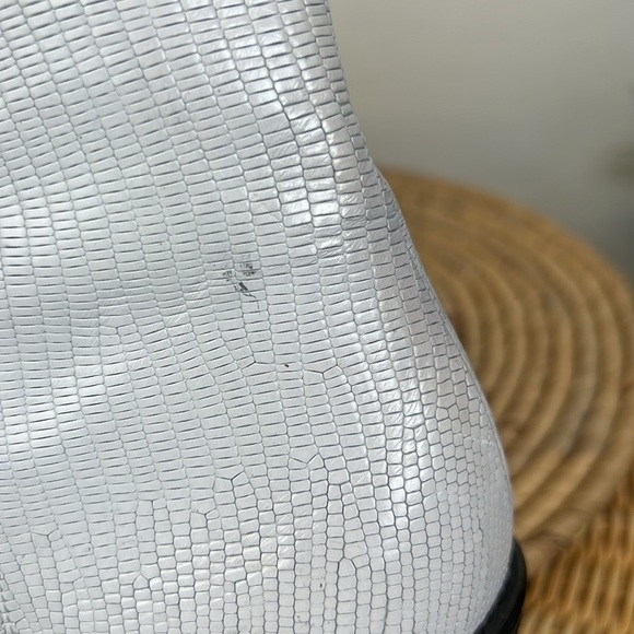 Free People Luke Western Boot White Zipper Leather Reptile 7.5 - Picture 9 of 9